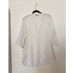 Size S Laura Bianchi White Linen Swim Cover Up